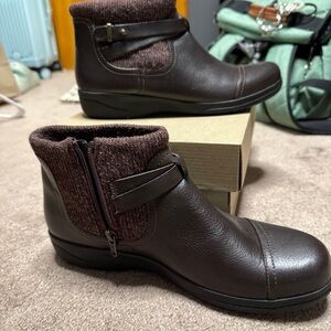 Clark’s Ankle Boots with Knit Cuff